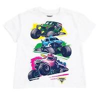Monster Jam Toddler Girls Drop Shoulder T-Shirt and Bike Shorts Outfit Set