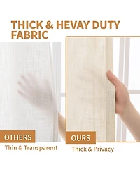 Linen Blend Privacy and Light Filtering Texture Grommet Pair(2 Panels