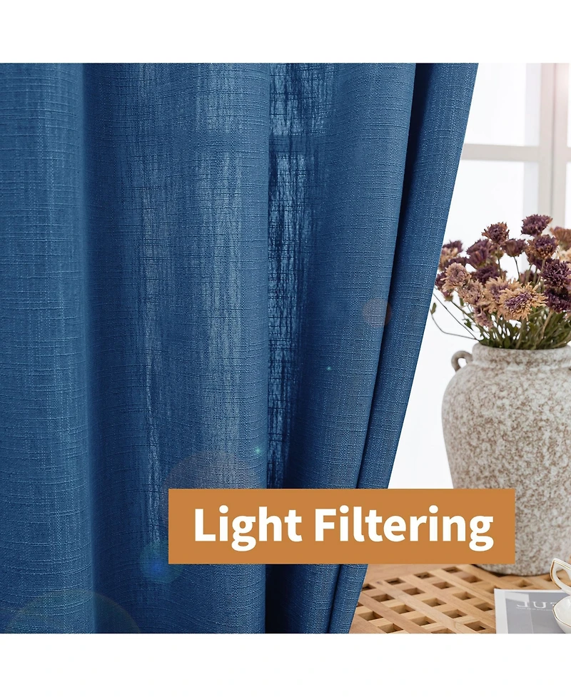 Linen Blend Privacy and Light Filtering Texture Grommet Pair(2 Panels