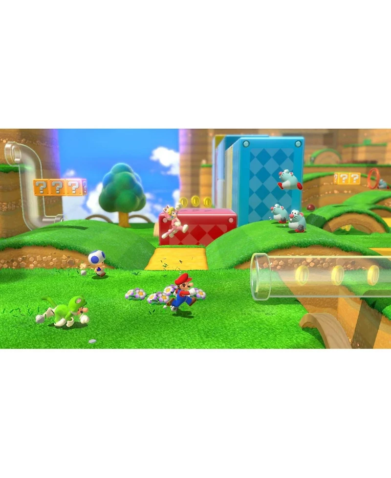 Nintendo Switch 32GB Console Neon Red/Blue Joy-Con Bundle with Surge 11-In-1 Accessory Starter Pack and Super Mario 3D World + Bowser's Fury