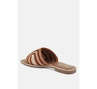 Kivah Handwoven Raffia Slip-On Flats