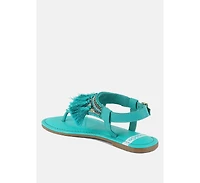 Risha Genuine Leather Tassel Sandals