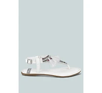 Risha Genuine Leather Tassel Sandals