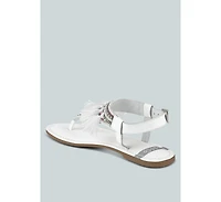 Risha Genuine Leather Tassel Sandals