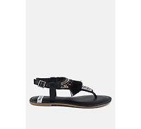 Risha Genuine Leather Tassel Sandals