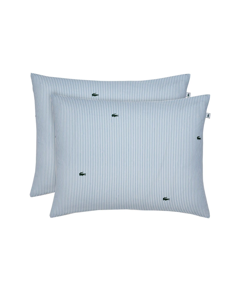 Lacoste Home Pinstripe Croc Cotton 3-Pc. Comforter Set, Full/Queen