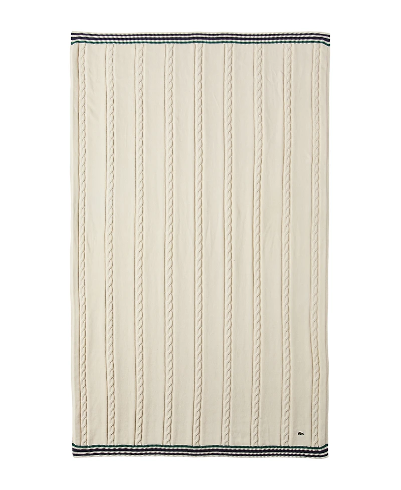Lacoste Home Cable Cotton Throw 50" x 70"
