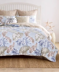 Greenland Home Fashions Tropics Coastal Palm 3 Piece Quilt Set