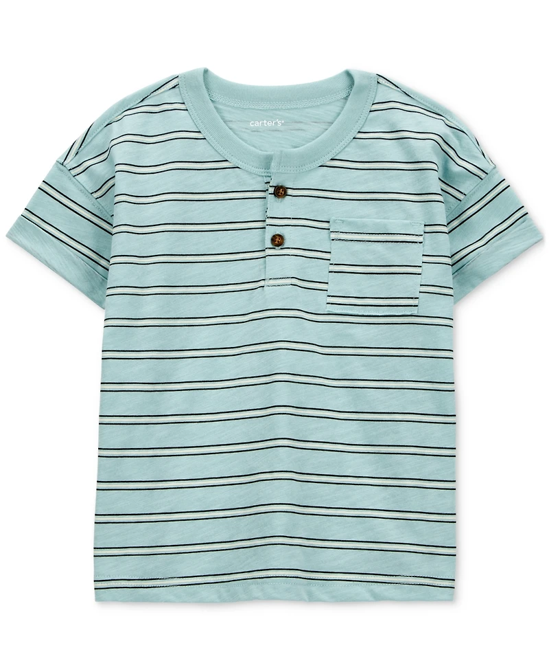 Carter's Toddler Boys Striped Slub Jersey Henley T-Shirt
