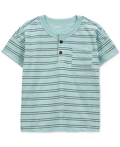 Carter's Toddler Boys Striped Slub Jersey Henley T-Shirt