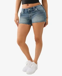 True Religion Women's Joey Big T Wing Cut Off Shorts