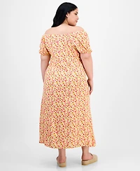 Absolutely Famous Trendy Plus Puffed-Sleeve Dress