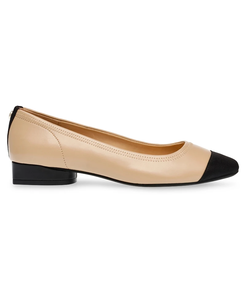 Anne Klein Women's Carlie Almond Toe Ballet Flats