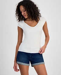 7 For All Mankind Women's Rib-Knit Top