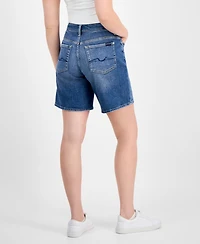 7 For All Mankind Women's Cotton High-Rise Boy Shorts