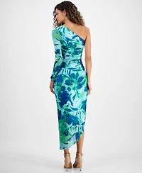 Rachel Rachel Roy Women's Quinn Floral Asymmetric Mesh Midi Dress