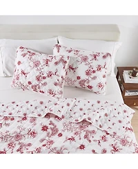 Linery & Co. Festive Holiday Reversible Microfiber Quilt Set with Shams