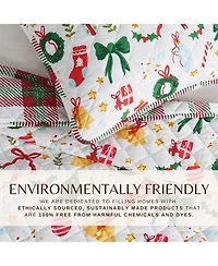 Linery & Co. Festive Holiday Reversible Microfiber Quilt Set with Shams