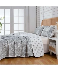 Linery & Co. Delicate Floral Microfiber Quilt Set With Shams
