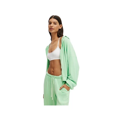 Cotton On Women's Light Weight Super Soft Hooded Zip Through