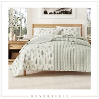 Linery & Co. Rustic Lodge Trees Microfiber Quilt Set With Shams