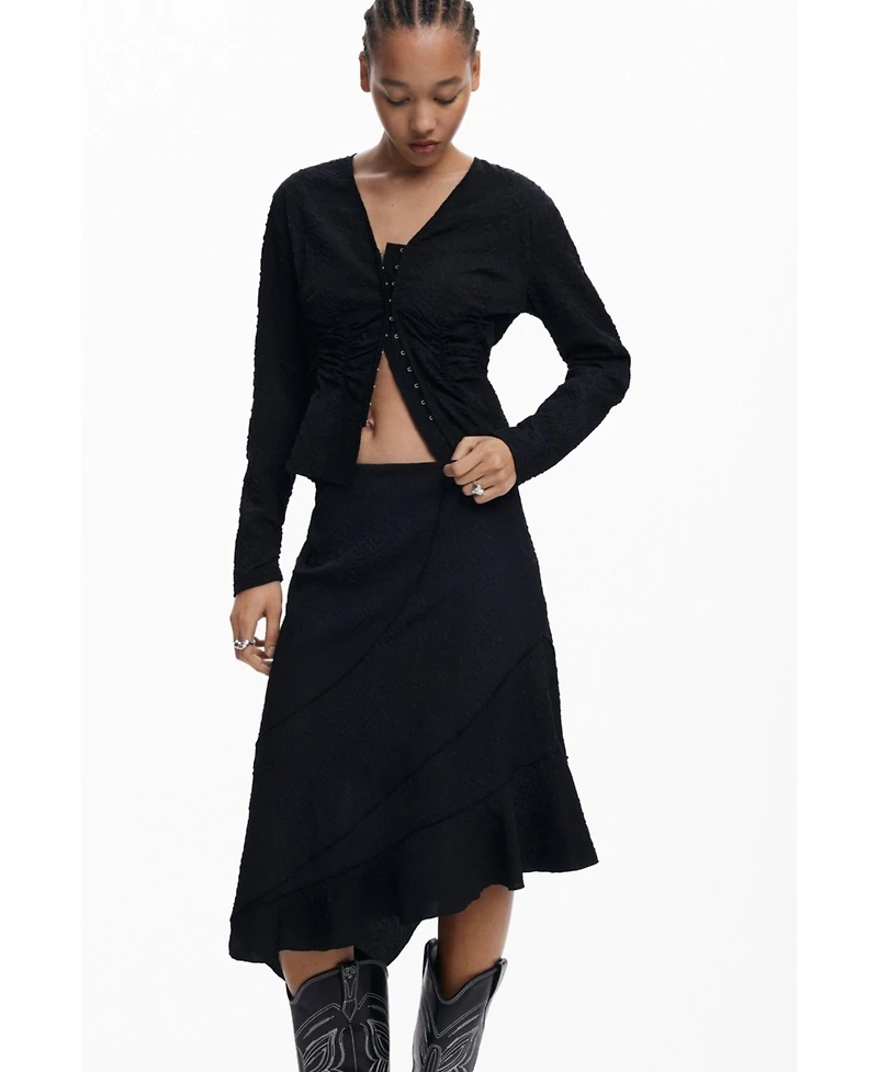 Desigual Women's Asymmetric texture skirt