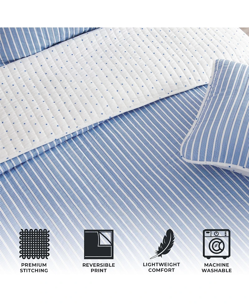 Linery & Co. Tiny Stripes Microfiber Quilt Set With Shams