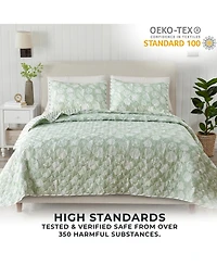 Linery & Co. Green Seashell Microfiber Quilt Set With Shams