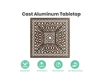 Piece Cast Aluminum Outdoor Patio Dining Set with Brown Cushions