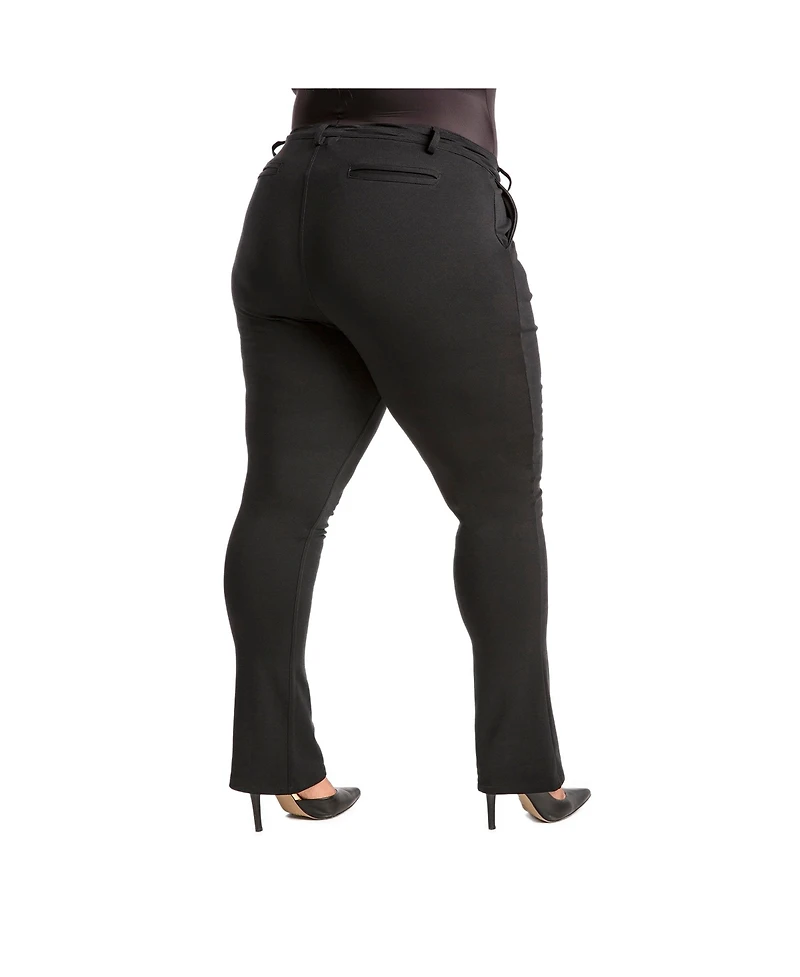 Poetic Justice Plus Size Ponte Classic Casual Pant