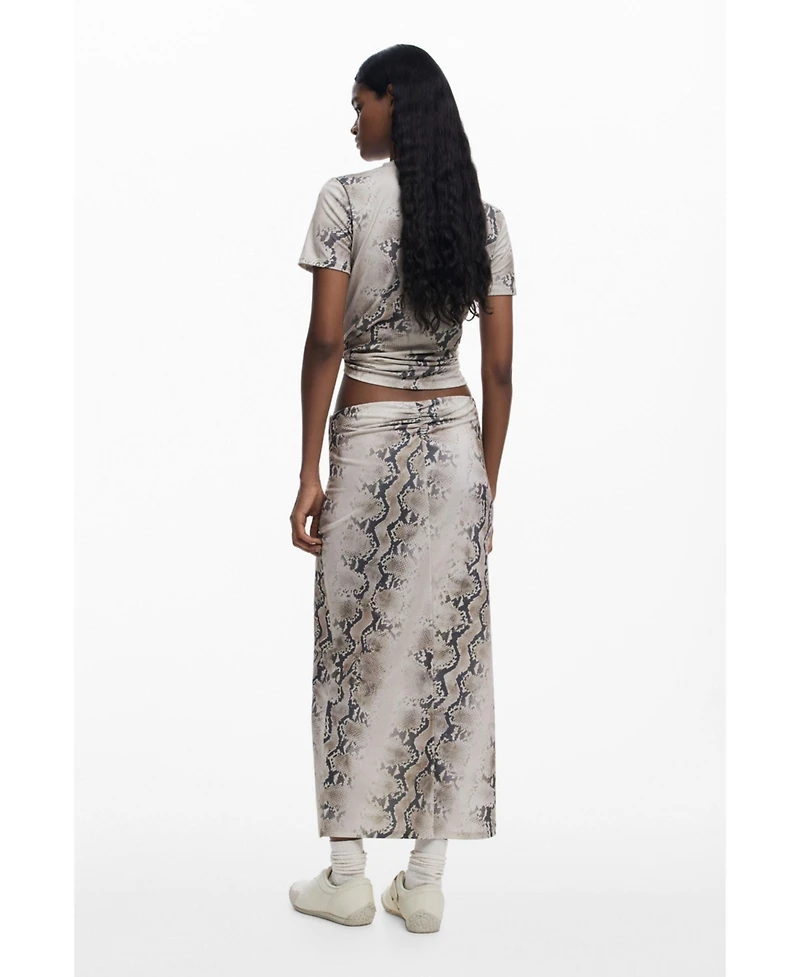 Desigual Women's Draped animal skirt