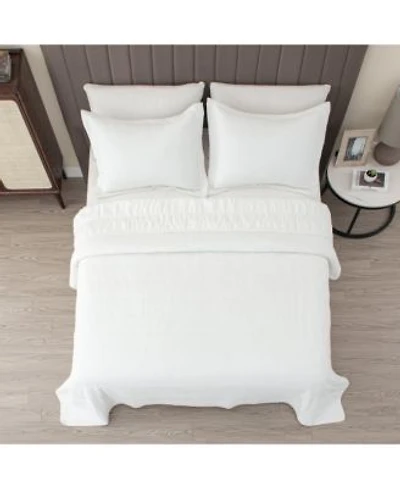 Linery Co. Textured Spandex Solid Quilt Set With Shams