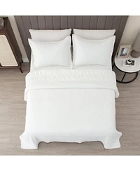 Linery Co. Textured Spandex Solid Quilt Set With Shams