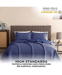 Linery & Co. Textured Spandex Solid Quilt Set With Shams