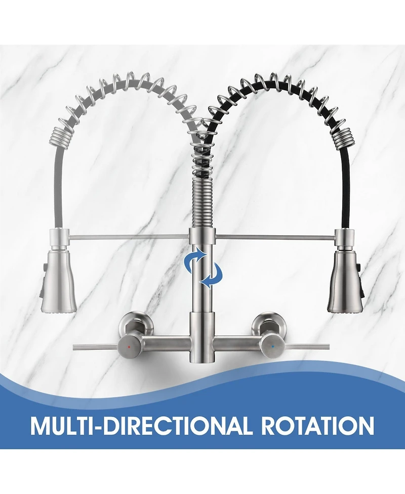 3 Functions Wall Mounted Bridge Kitchen Faucet