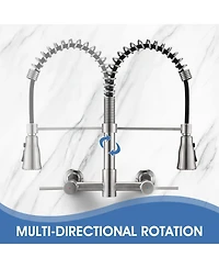 3 Functions Wall Mounted Bridge Kitchen Faucet