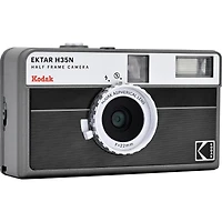 Kodak Ektar H35N Half Frame Film Camera, Striped Green, Bundle with Kodacolor Gold 200 35mm Color Negative Roll and Slinger Alpine Shoulder Bag