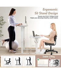 55 x 24 Inches Sit Stand Home Office Desk with 3 Memory Height Settings