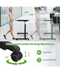 Height Adjustable Computer Desk Sit to Stand Rolling Notebook Table