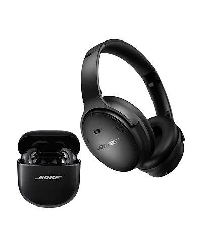 Bose QuietComfort Headphones with Active Noise Cancellation with QuietComfort Ultra Wireless Noise Cancelling Earbuds