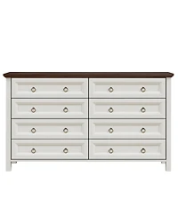 Farmhouse 8 Drawers Dresser Chests for Bedroom, Wood Rustic Tall Chest of Drawers, Dressers Organizer for Bedroom, Living Room, Hallway