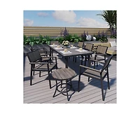 Piece Aluminum Outdoor Patio Dining Set with Rectangle Table