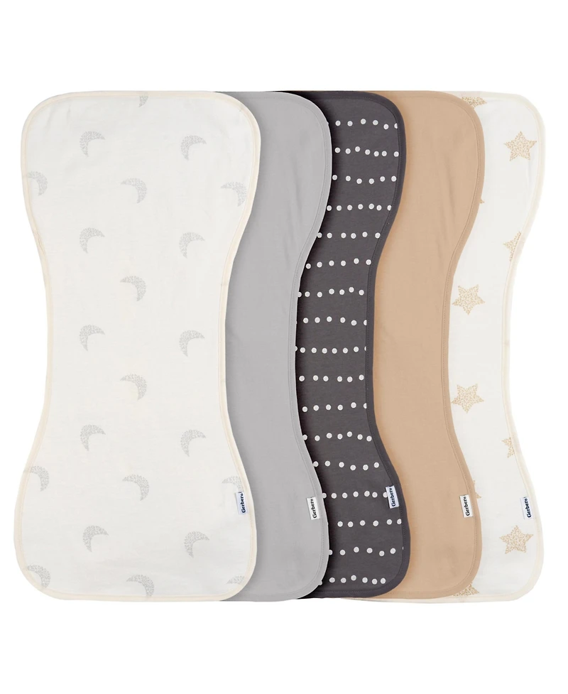 Gerber Baby Boys' and Girls' 5-Pack Burpcloths