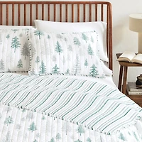 Rustic Woodland Reversible Microfiber Quilt Set with Shams