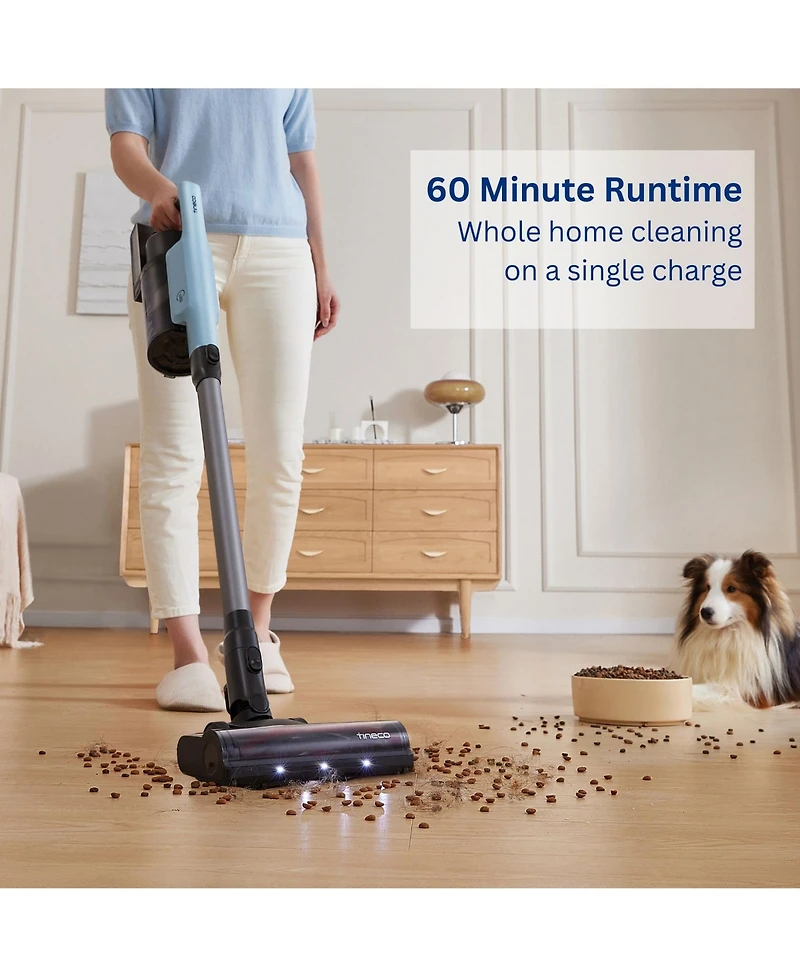 Tineco Go Pet Cordless Stick Vacuum with ZeroTangle Brush Technology, Powder Blue (GO303)
