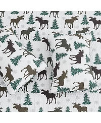 Linery & Co. Moose Evergreens Microfiber Quilt Set With Shams