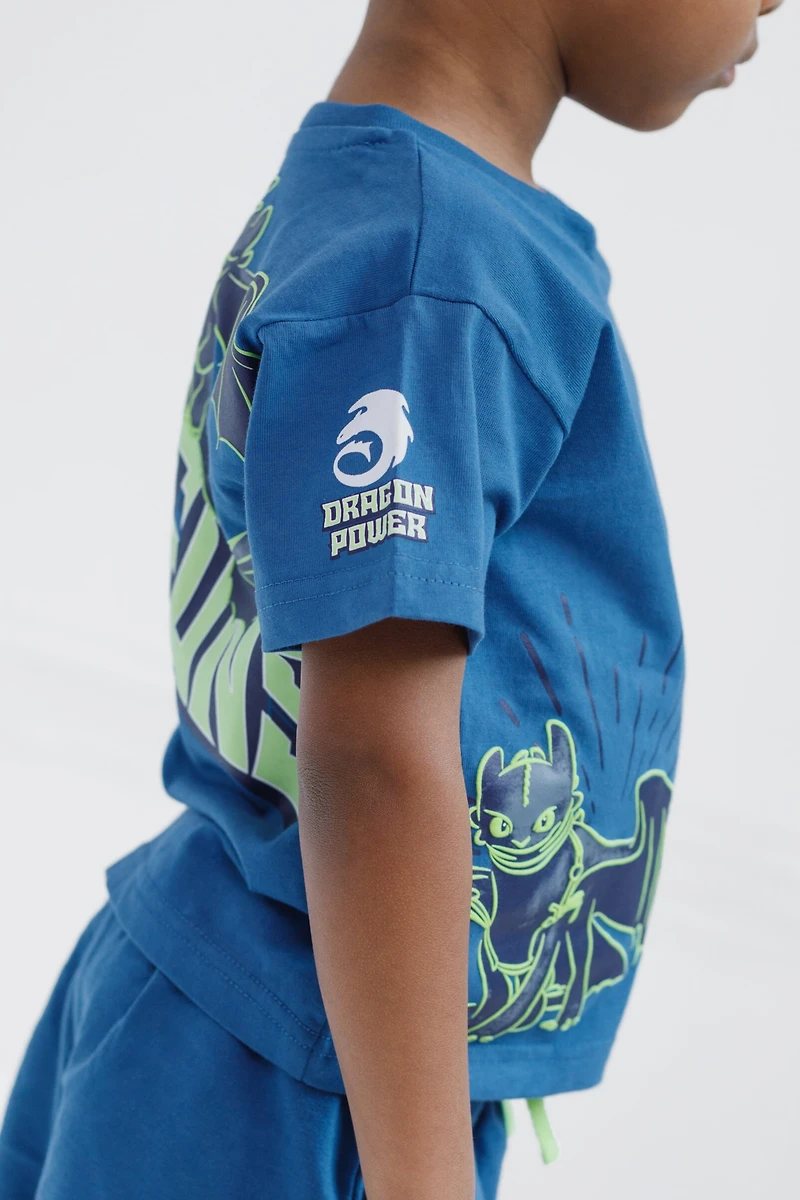 How to Train Your Dragon Boys DreamWorks Toothless T-Shirt and French Terry Shorts Outfit Set