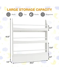3-Tier Bookshelf with 2 Anti-Tipping Kits for Books and Magazines