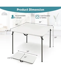 Folding Camping Table with All-Weather Hdpe Tabletop and Rustproof Steel Frame