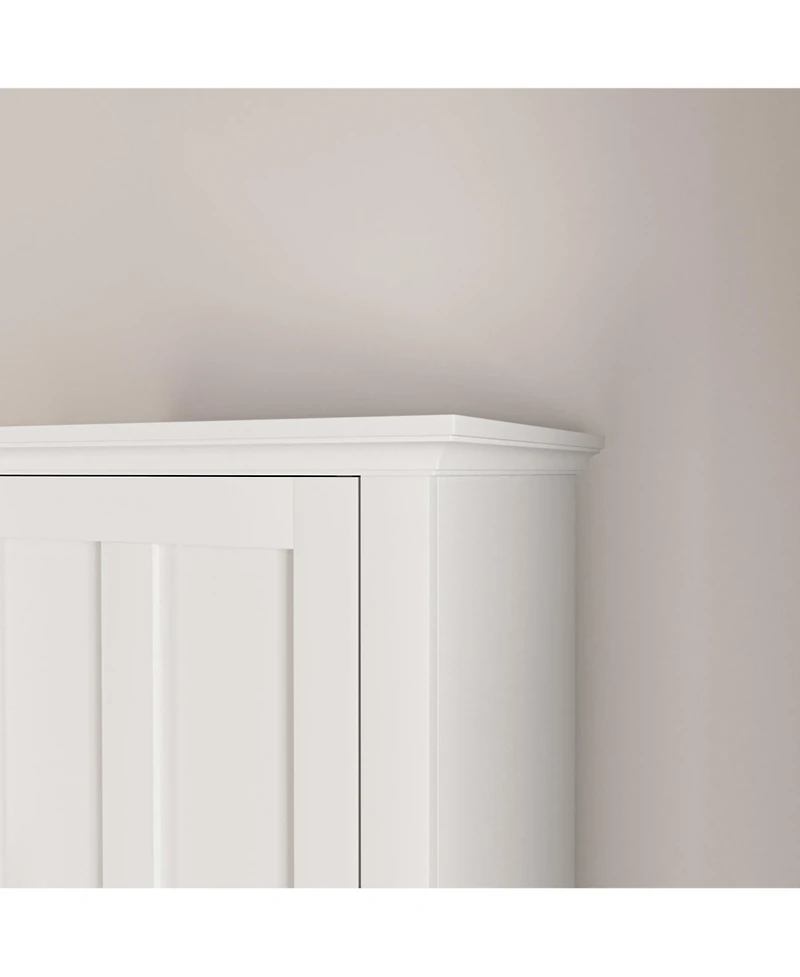 Bathroom Floor Storage Cabinet with 2 Doors Living Room Wooden Cabinet with 6 Shelves 15.75 x 11.81 x 66.93 inch